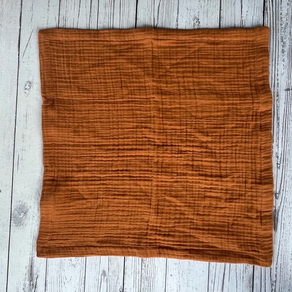 Quince Organic Airy Cotton Gauze Napkin Terracotta Rust 18x18 Square Crinkle